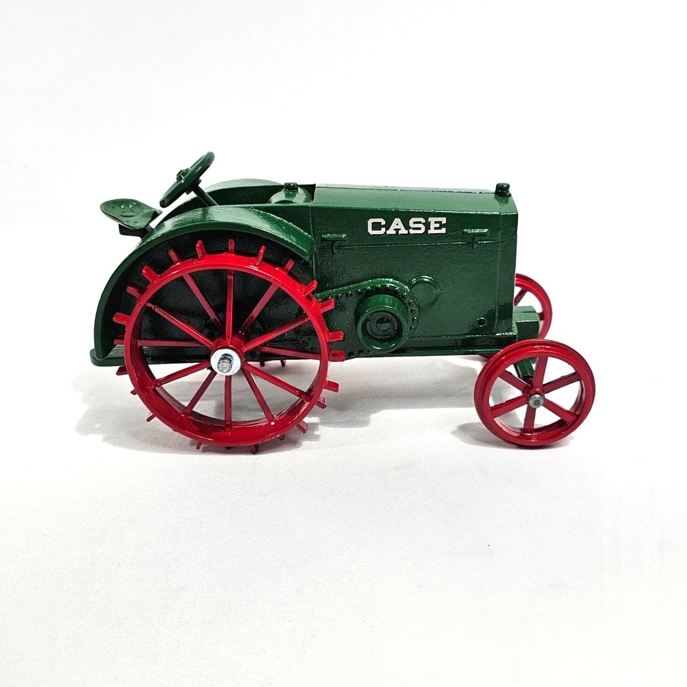 Vintage Case Toy Tractor Metal Collectible With Red Spoked Wheels & Green Body F